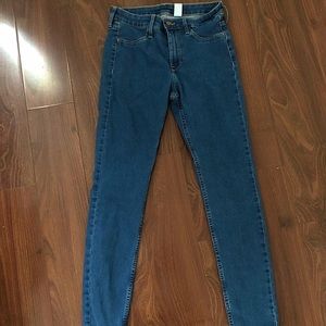H&M skinny high-rise dark blue jeans